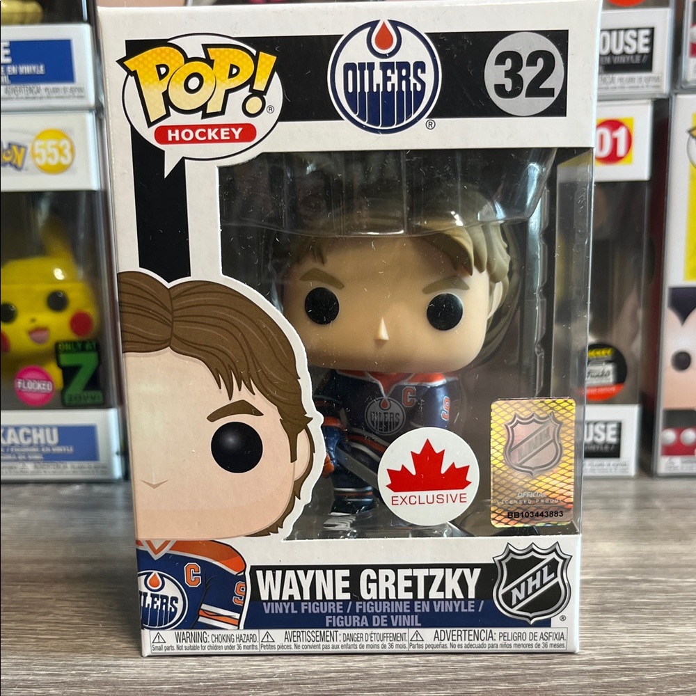 Funko Pop! Wayne Gretzky Hockey Figure with Blue and Orange Uniform